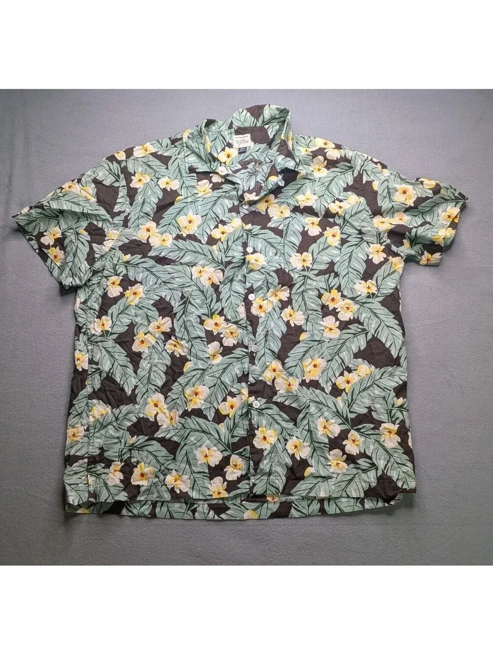 J.Crew Shirt Mens 2XL Multicolor Hawaiian Floral Cotton Short Sleeve Casual